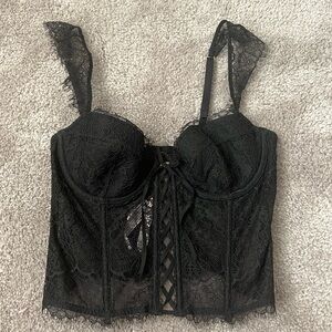 VS Black Lace Bustier Top - Size S